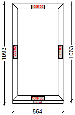 IVAPER 70 класс В: Окно, Ivaper 70 мм (В), Без фурнитуры, 1063х554, Белый, Белый