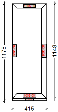 IVAPER 70 класс В: Окно, Ivaper 70 мм (В), Без фурнитуры, 1148х415, Белый, Белый