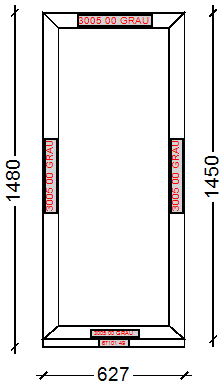 IVAPER GRAU 62: Окно, Ivaper 62 мм (В), Без фурнитуры, 1450х627, Белый, Белый