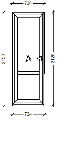 IVAPER GRAU 62: Окно, Ivaper 62 мм (В), Vorne, 2050х2370, Белый, Белый