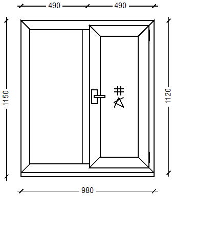 ПластКом СТАНДАРТ: Окно, Ivaper 62 мм, Roto NT, 1300х2376, Белый, Белый