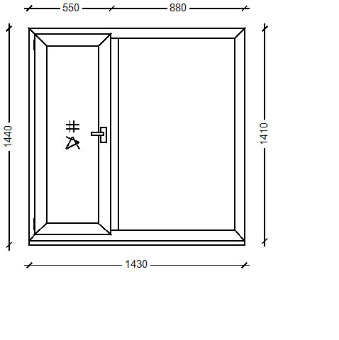 ПластКом КОМФОРТ: Окно, Ivaper 70 мм, Siegenia Titan, 1410х1430, Белый, Белый